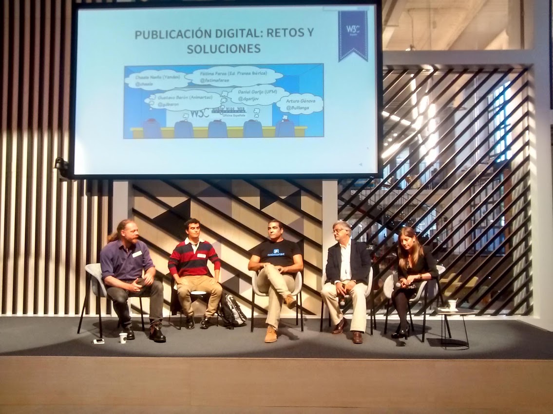 Mesa del W3C sobre publicación digital con Gustavo Barón en Google Campus Madrid